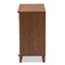 Baxton Studio Coolidge White and Walnut Wood 4-Shelf Shoe Storage Cabinet 163-10392 - alternate 2